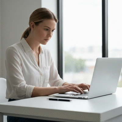 Person researching thyroid health on a laptop
